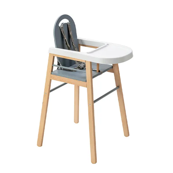 Chaise haute fixe Lili hybride bleu gris | Combelle