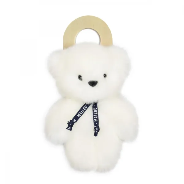 Doudou Ours - LE PETIT FRENCHIE - 30 cm - Blanc