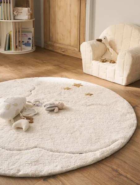 Tapis rond Nuage - beige