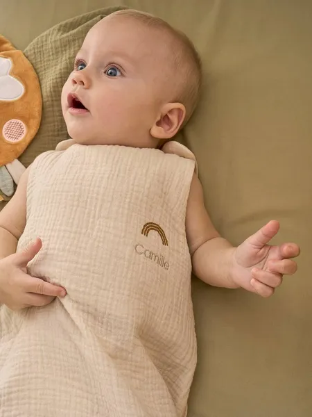 Gigoteuse été sans doublure en gaze de coton Bio*, personnalisable - vanille