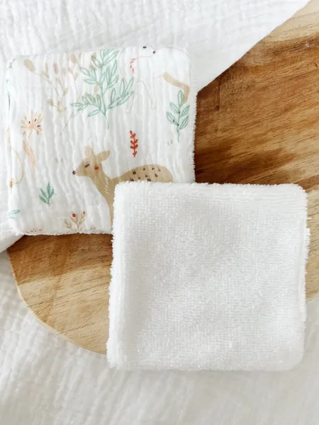 Lingettes lavables en éponge bambou pour bébé