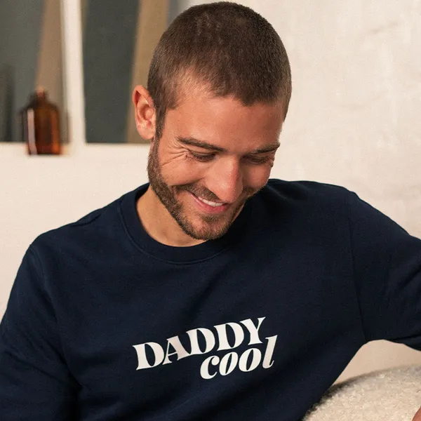 Sweat Daddy Cool Affaire de famille - Flocage velours - Coton bio - Look rétro 80’s