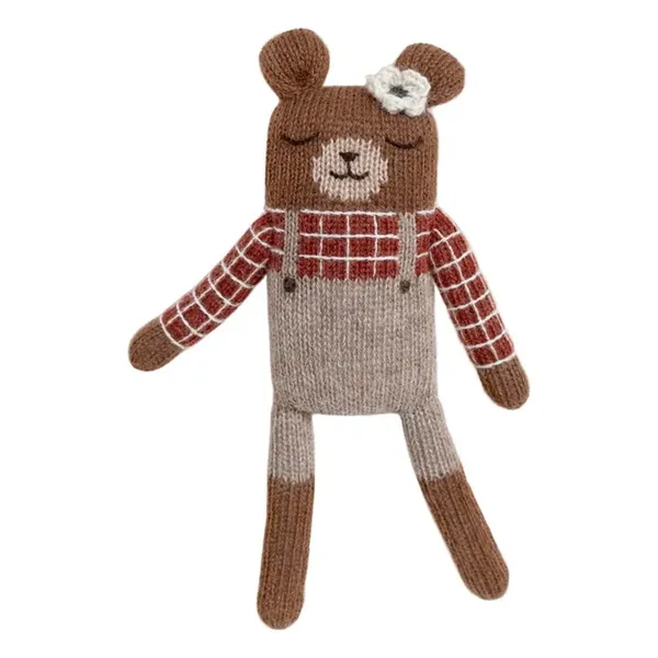 Main Sauvage  Doudou Ourson salopette | Sienne
