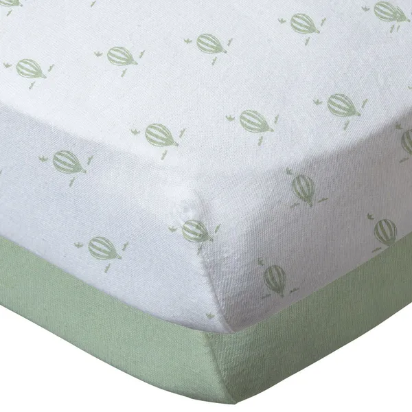 Drap housse 70x140 x2 Montgolfières/Amande Babycalin