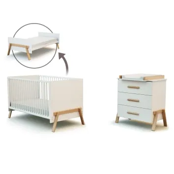 Canaille - Grand Duo lit et commode à langer 3 tiroirs en bois