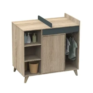 Sauthon  NOVA - Commode à langer évolutive couleur bois et gris volcan