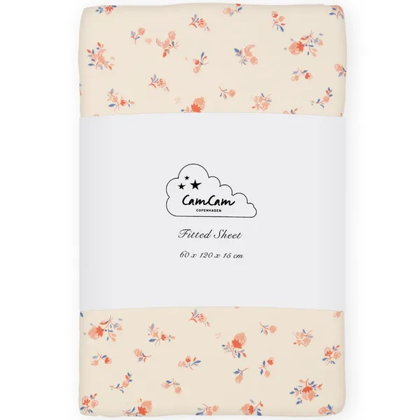 Drap housse en coton bio Berries (60 x 120 cm ou 70 x 140 cm)