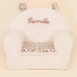 Fauteuil club enfant - Sherpa ours écru