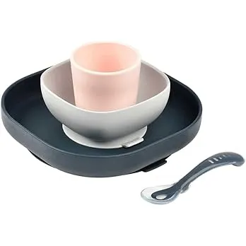 BÉABA, Set Vaisselle Silicone Repas Bébé
