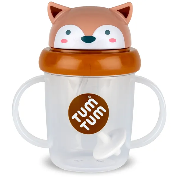 Tasse antifuite avec paille lestée Renard (200 ml) - TUM TUM