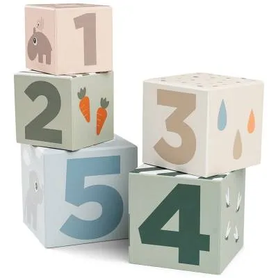 DONE BY DEER Set de 5 cubes à empiler - Deer friends