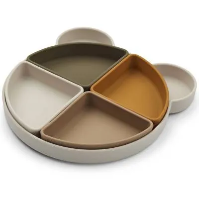 LIEWOOD Assiette à compartiments Arne - Ours Sable | silicone