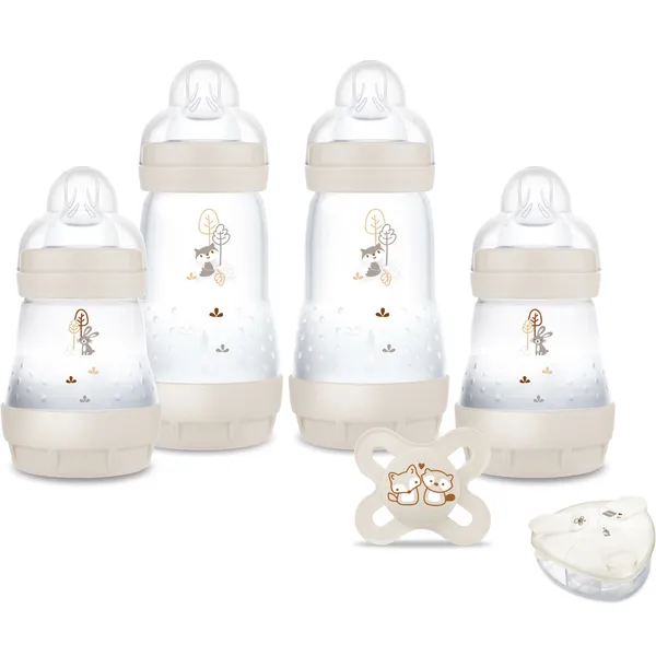 Coffret naissance Sable (4 biberons+1 sucette+1 boîte doseuse) - MAM