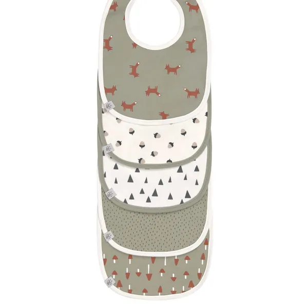 Lässig Lot de 5 bavoirs en éponge imperméable