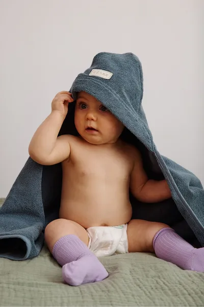 Cape de bain bébé en éponge personnalisée - Petit Picotin