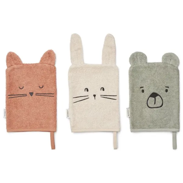 Lot de 3 gants de toilette Coton bio - Liewood