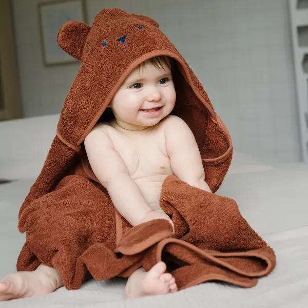 Cape de Bain Bébé Ourson avec Oreilles tonka | Little Crevette