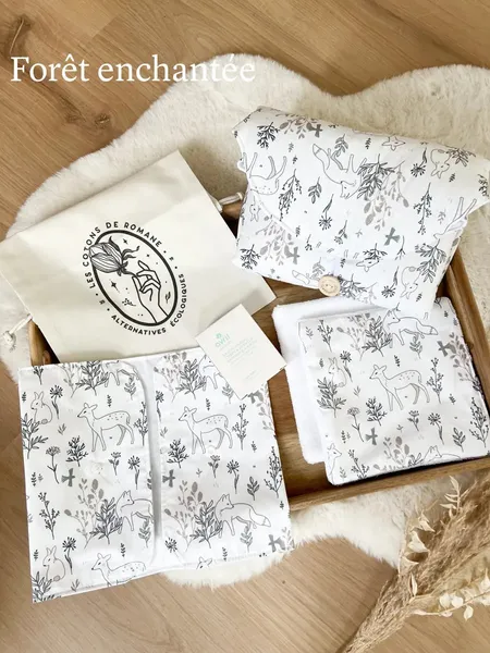 Coffret change bébé lavable et kit lingettes écolo
