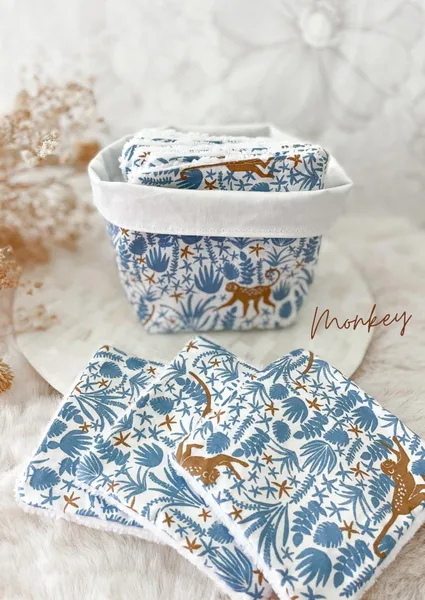 Kit lingettes bébé et panier rangement éco-responsable