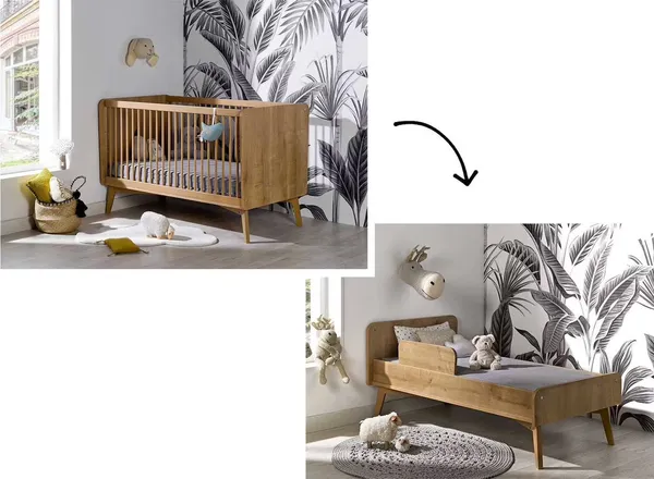 Lit bébé évolutif vintage icone - bois