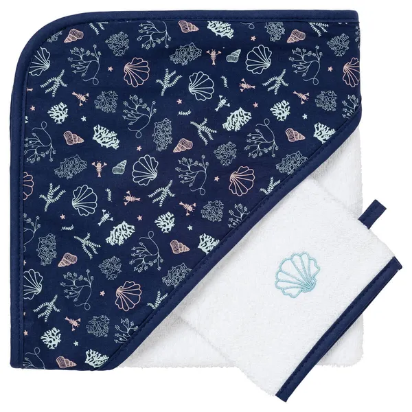 Cape de bain bébé Seaside Romance + gant Little Band