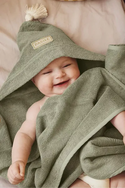 Cape de bain bébé en éponge personnalisée - Petit Picotin