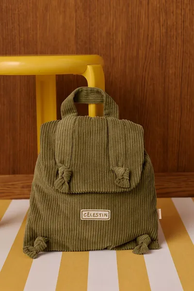 Sac à dos bébé en velours personnalisable - Petit Picotin