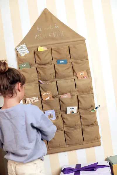 Calendrier de l’avent personnalisé – toile de coton