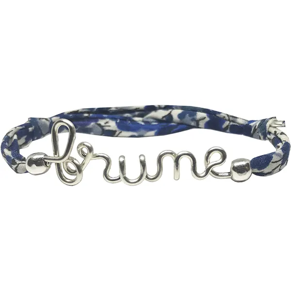 Bracelet cordon liberty Prénom argent (personnalisable) - Padam Padam