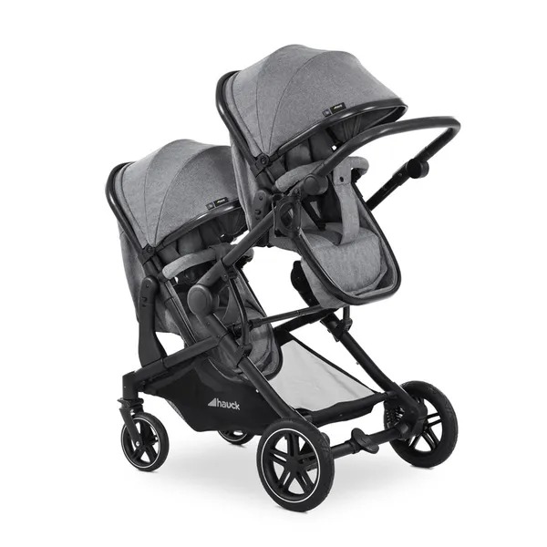 Poussette jumeaux Atlantic Twin Melange Grey | Hauck