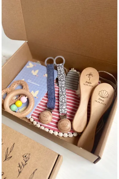 Coffret cadeau jumeaux – Cadeau personnalisé naissance double bébé
