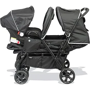 BAMBISOL Poussette Double 2-en-1 pour Jumeaux dès la Naissance | Cosy Siège Auto