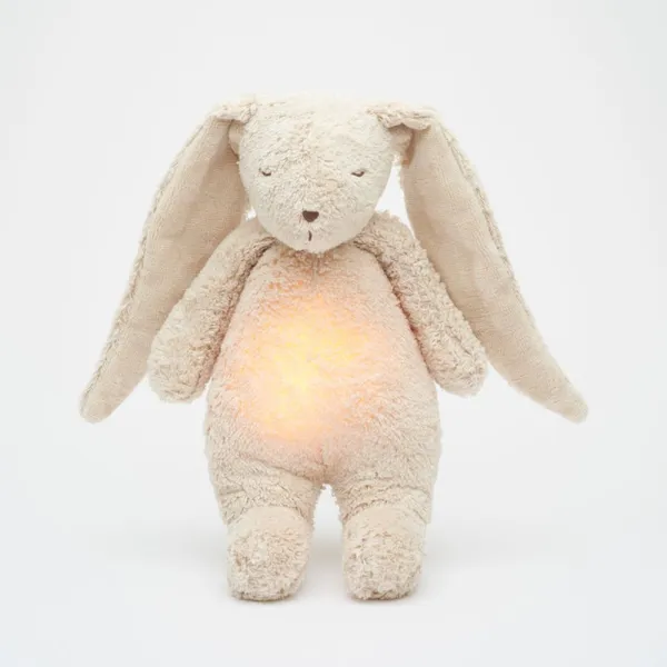 Peluche veilleuse musicale bébé bio Moonie – Lapin nature