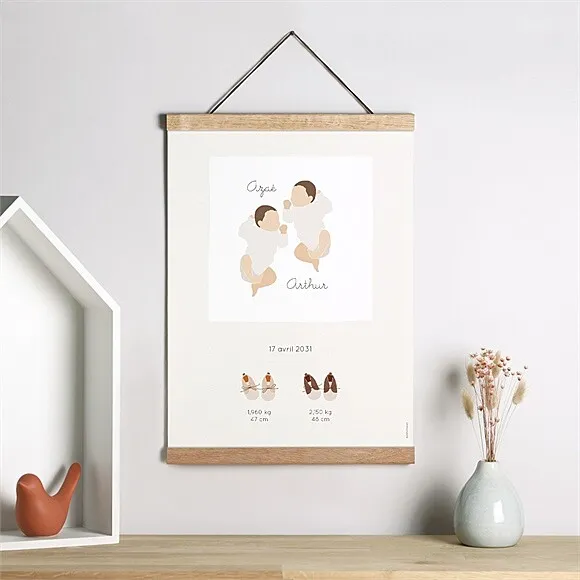 Affiche naissance Des jumeaux !