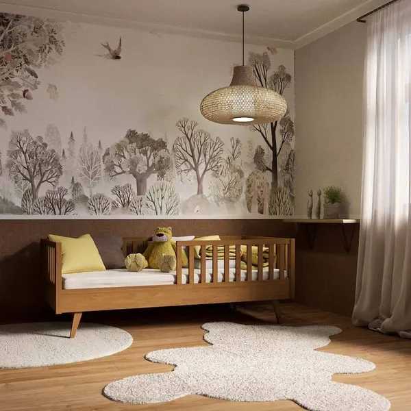 Lit enfant montessori bois massif romeo noisette - Akiten Retail