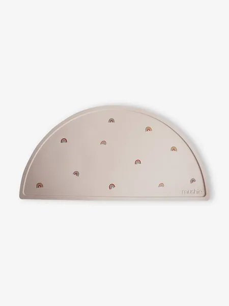 Set de table en silicone beige/arc en ciel - Mushie