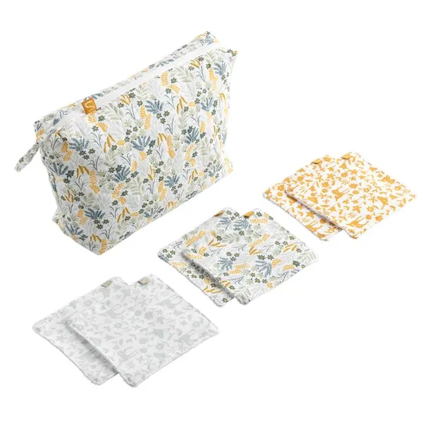 Trousse de toilette en coton - promenons nous vert tilleul - Sauthon