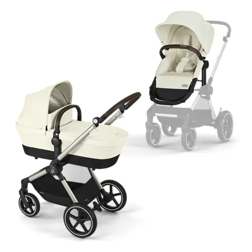 CYBEX Gold EOS Lux Poussette 2-en-1, Système pour Voyage, De la naissance à 22 kg (env. 4 ans), Seashell Beige