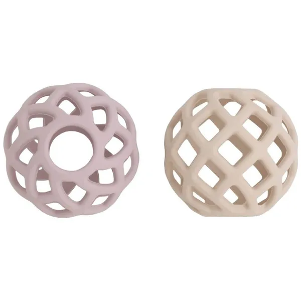 Lot de 2 balles de préhension rose, écru - Baby's Only