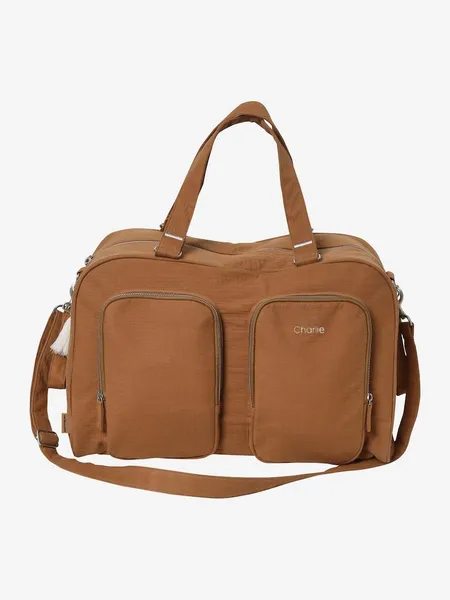 Sac à langer multipoches en gaze de coton Family L caramel - Vertbaudet