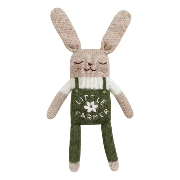 Main Sauvage  Doudou Lapin fermier | Vert