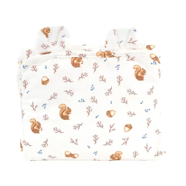Tapis à langer de voyage coton bio écureuil Noisette| Little Crevette