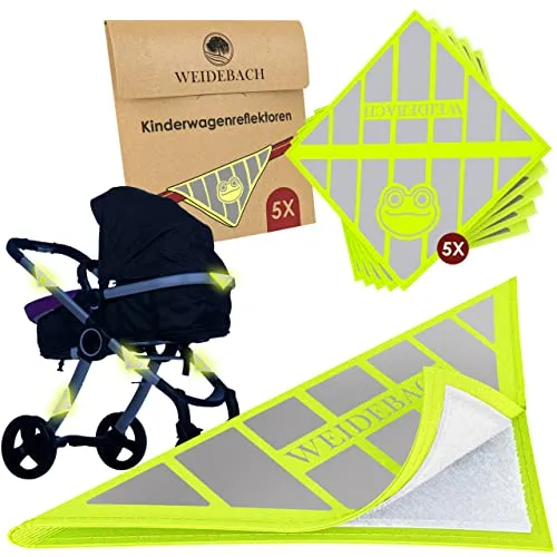 5 réflécteurs pour poussette WEIDEBACH®, réfléchissants à velcro