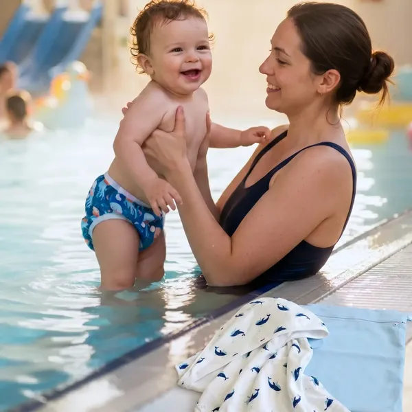 Kit Bébé Nageur : 1 Couche de bain lavable + 1 sac de piscine + 1 sortie de bain