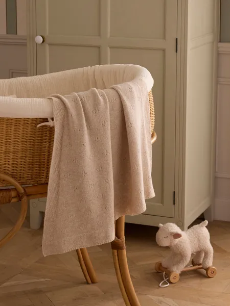Plaid pointelle bébé Lambswool Cyrillus