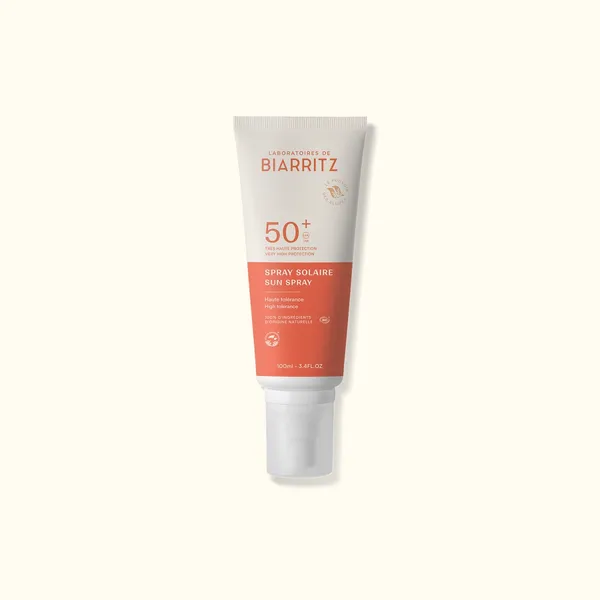 Spray solaire SPF50+ certifié bio : visage et corps - Laboratoires de Biarritz