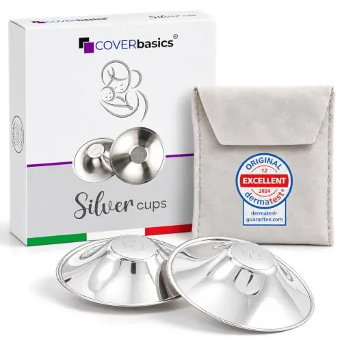 COVERbasics Coupelles en Argent pour Allaitement Post-Partum (XL)