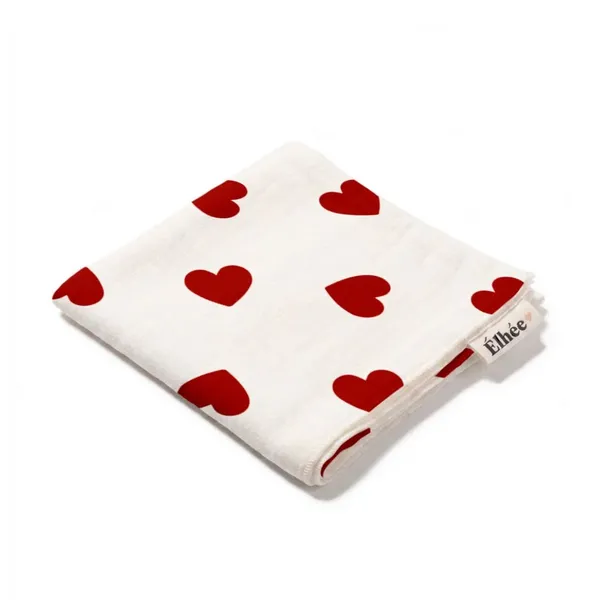 Lange en coton bio motifs coeur - Élhée