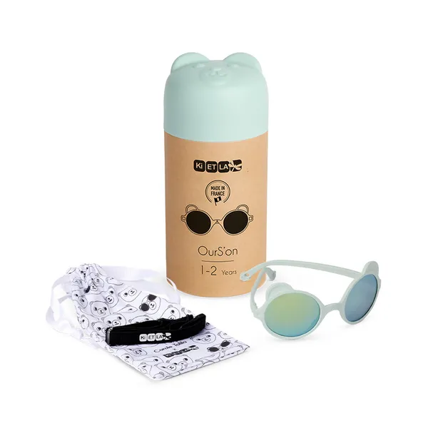 Ki et La  Lunettes de soleil incassables Ourson 1-2 ans vert amande